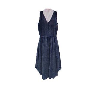 CP Shades Women Size M Sleeveless Fit & Flare Midi to Maxi Dress Black Linen